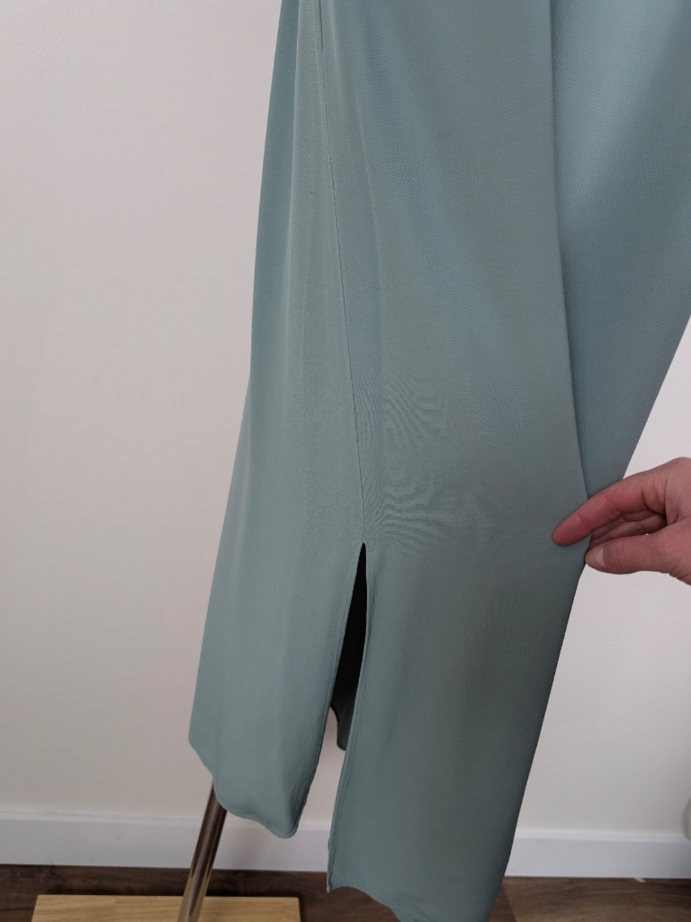 Eileen Fisher ELM Tencel Viscose Crepe Sundress Dress Size Large Seafoam Green - Picture 2 of 16